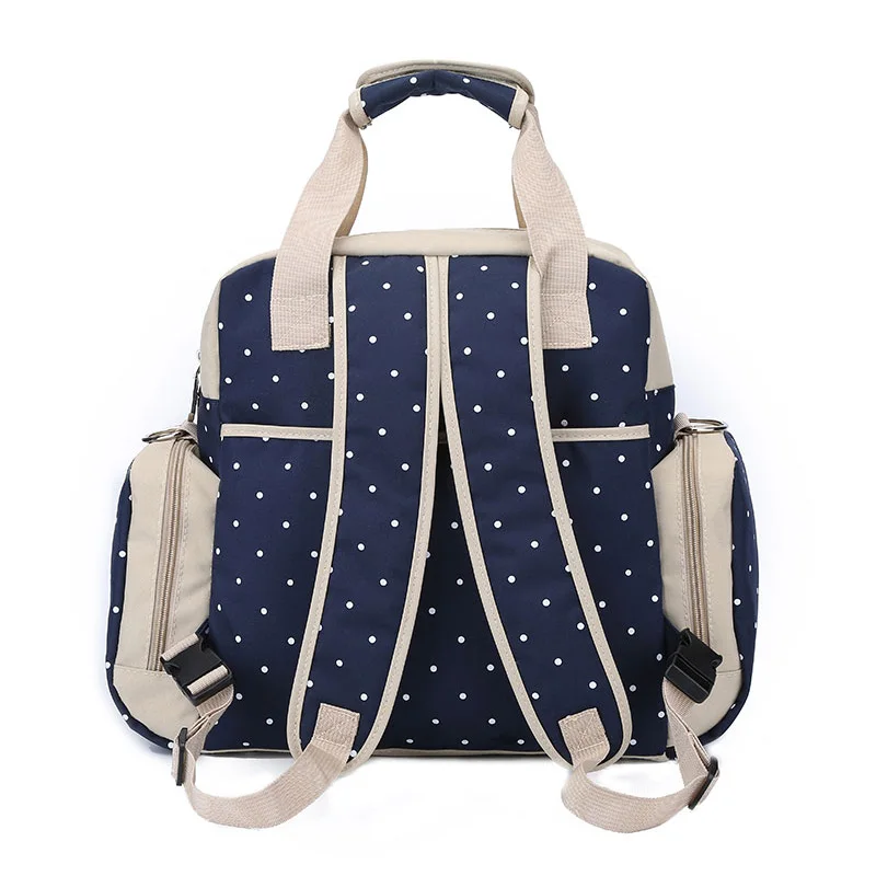 5 PcsSet Baby Diaper Bag Large Capacity Oxford Dot Nappy Backpack Waterproof Mummy Maternity Nursing Designer Mochila BB6019 (10)