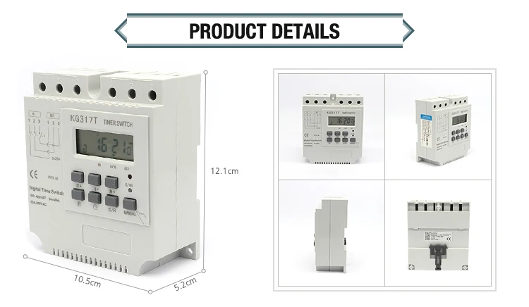 KG317T 380V Micro-computer digital electronic timing directly control the oxygen pumps street light Three-phase timer switch