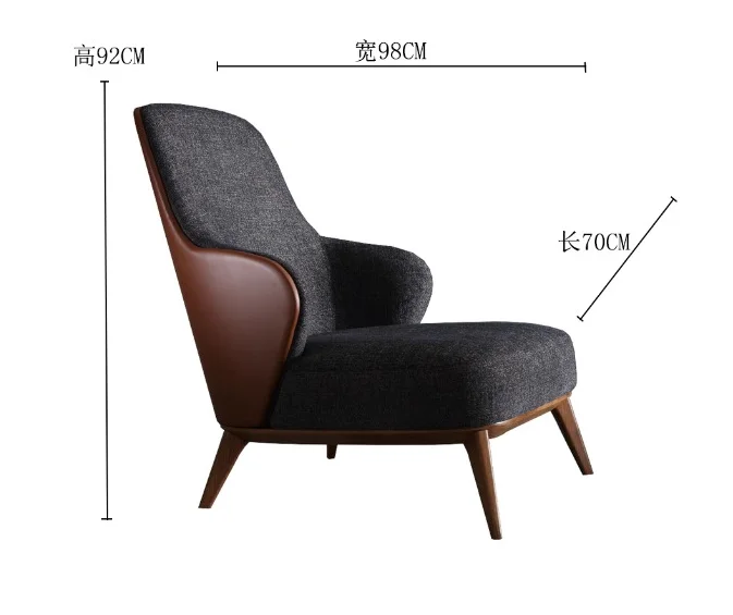 Italian Designs Living Room Furniture Single Seat Fabric Recliner Hotel Sofa Chair With Arms