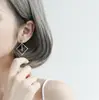 Japanese Fashion Rhombus Drop Earring, Framed 925 Silver Dangle Earing, s925 Earring Jewelry
