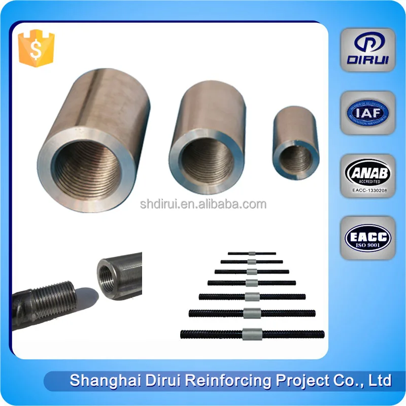 Threading threaded rebar couplers strength earthquake-proof building material