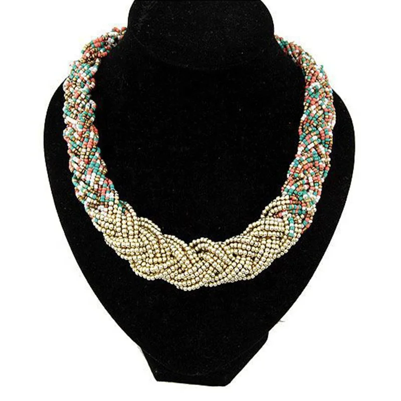 New Fashion necklaces for wedding Woven beaded necklace big Clothing match necklace N172, 4 colors 
New Fashion necklaces for wedding Woven beaded necklace big Clothing match necklace N172, 4 colors