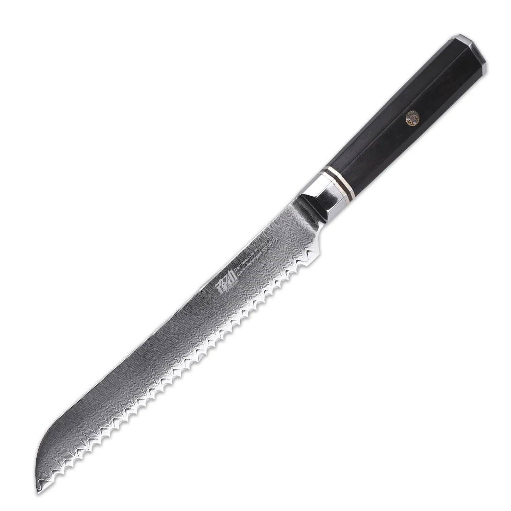 FINDKING 8 inch Octagonal handle damascus steel bread knife kitchen chef knife
FINDKING 8 inch Octagonal handle damascus steel bread knife kitchen chef knife