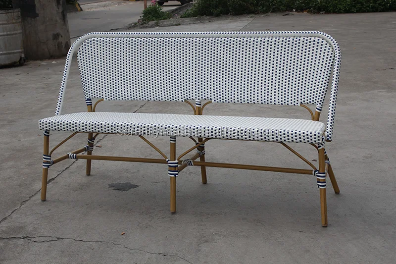 garden outdoor furniture woven plastic rattan patio bench