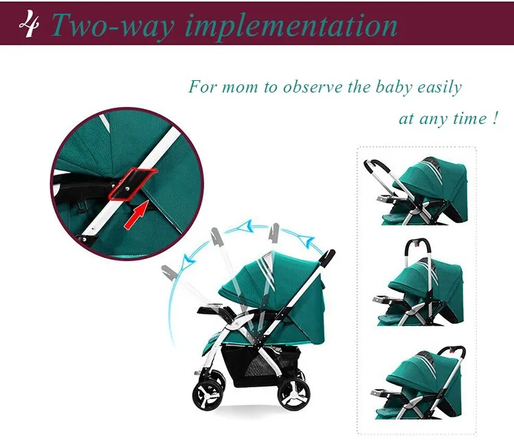 multifunctional baby stroller pram with reversible handle