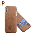 Handcrafted clear view custom cowhide mobile leather phone case for iPhone XS Max