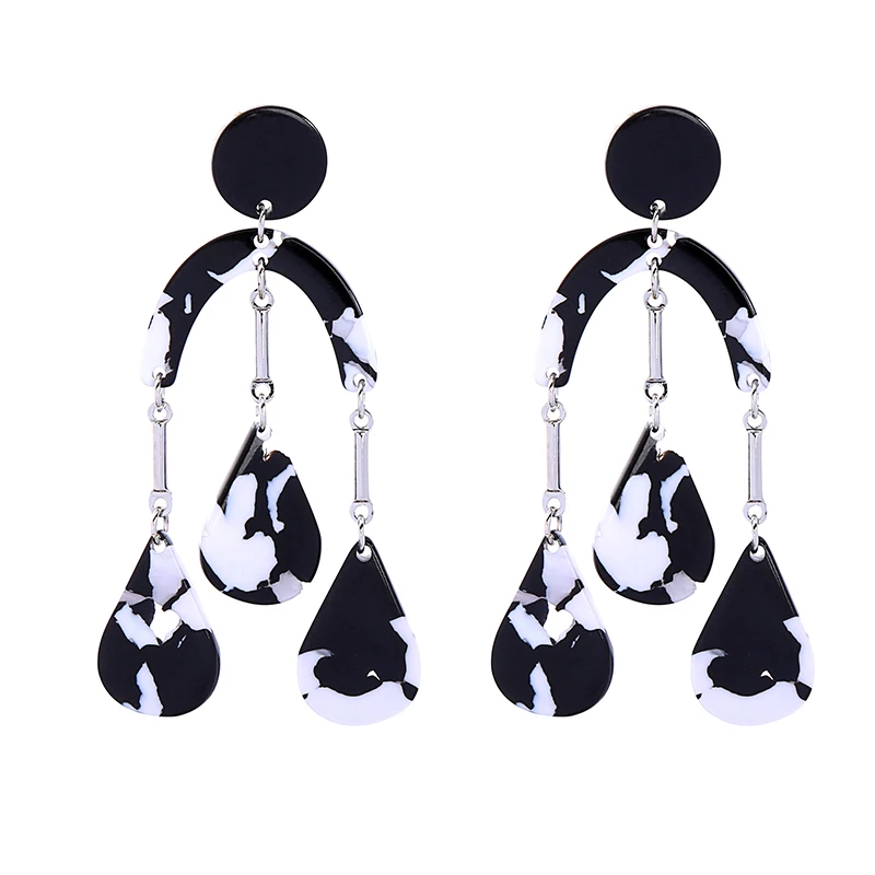 ed01826c Wholesale Fashion Jewelry Silver Plated Acetate Geometric Party Ladies Long Layered Black Large Drop Earrings Acrylic
ed01826c Wholesale Fashion Jewelry Silver Plated Acetate Geometric Party Ladies Long Layered Black Large Drop Earrings Acrylic