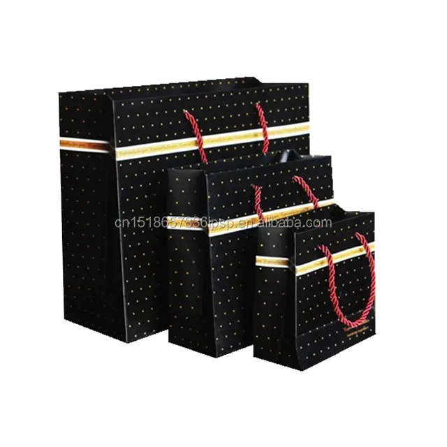 dot printing design black door gift paper bag custom