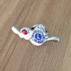 custom military security metal pin badge with acrylic stone