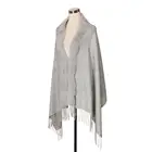 Factory Sale 2019 Fashion Multifunction Magic Lady Winter Shawls Scarf with Real Genuine Rabbit Fur Collar Pashmina