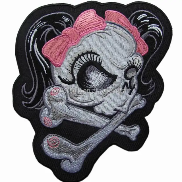 Skull/ Cross Iron On/ Sew Patch Badge skeleton goth gothic lolita emo punk rock