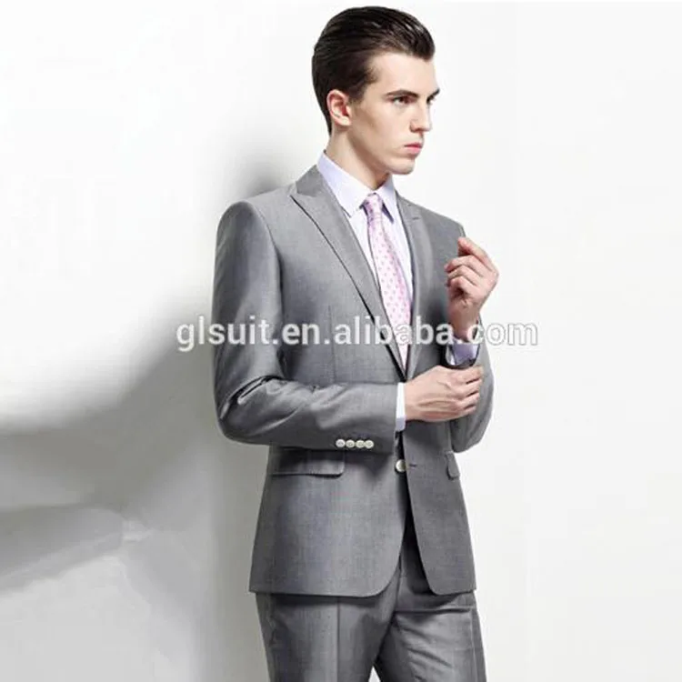 TR fabric silver color men fused business adult suit for men.
