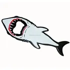 Blank metal shark shape beer bottle opener keychain
