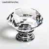 Popular high quality Crystal Clear 30mm 40mm green glass drawer knobs and pulls