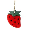 Custom cartoon Fruit strawberry fur keychain