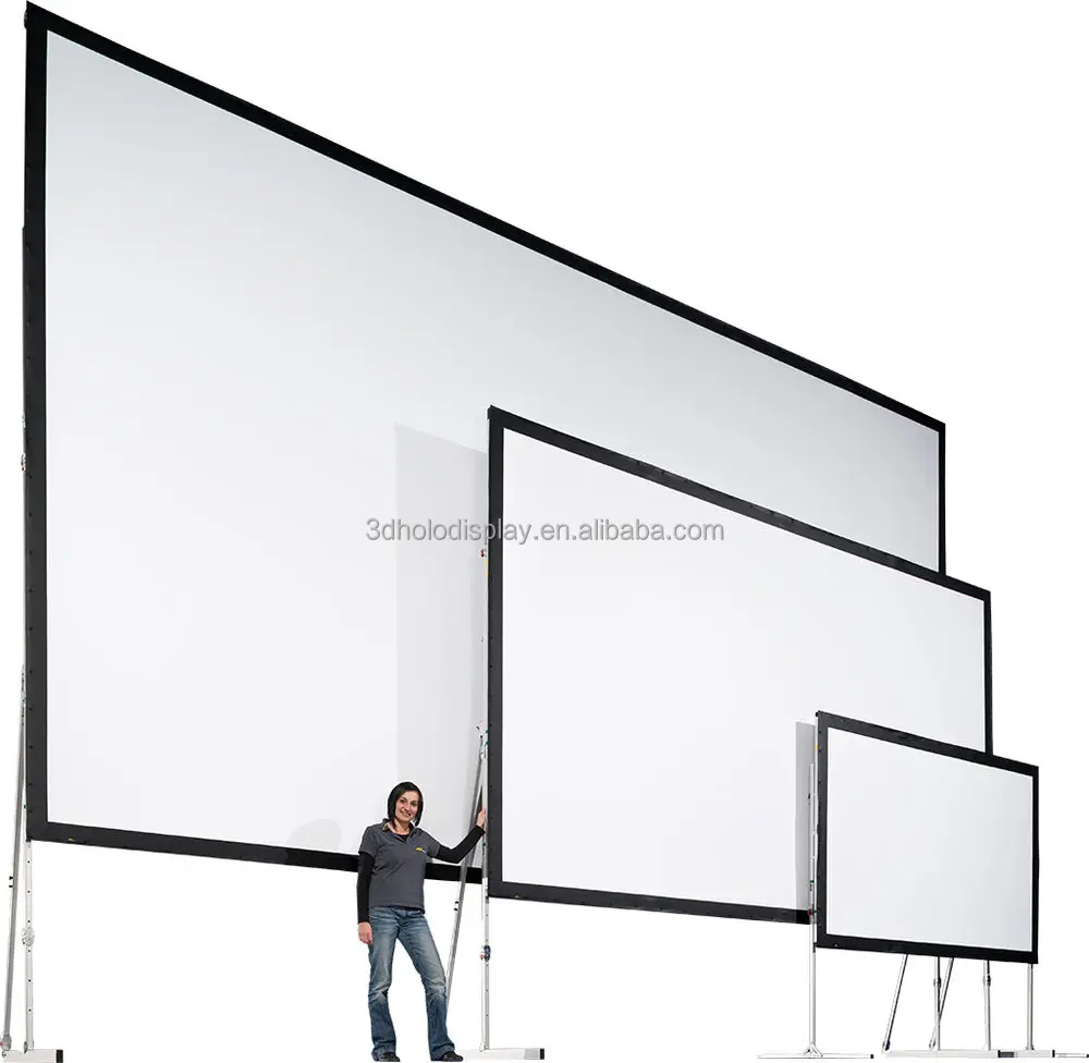4x3 metros de gran tamaño al aire libre plegable Fast proyector pantalla plegable pantalla de proyección