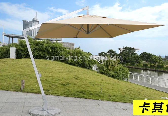 High-end commercial solid wood square outdoor umbrella