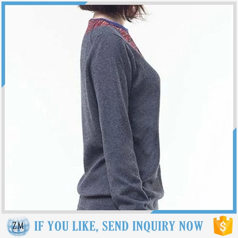 Cashmere women knitting patterns bat sleeve sweater for ladies