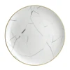 Wholesale gold rim white marble charger plate for wedding and restaurant