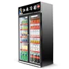 Shop movable shelf upright double door cooler pepsi display frezzer commercial refrigerated cabinet