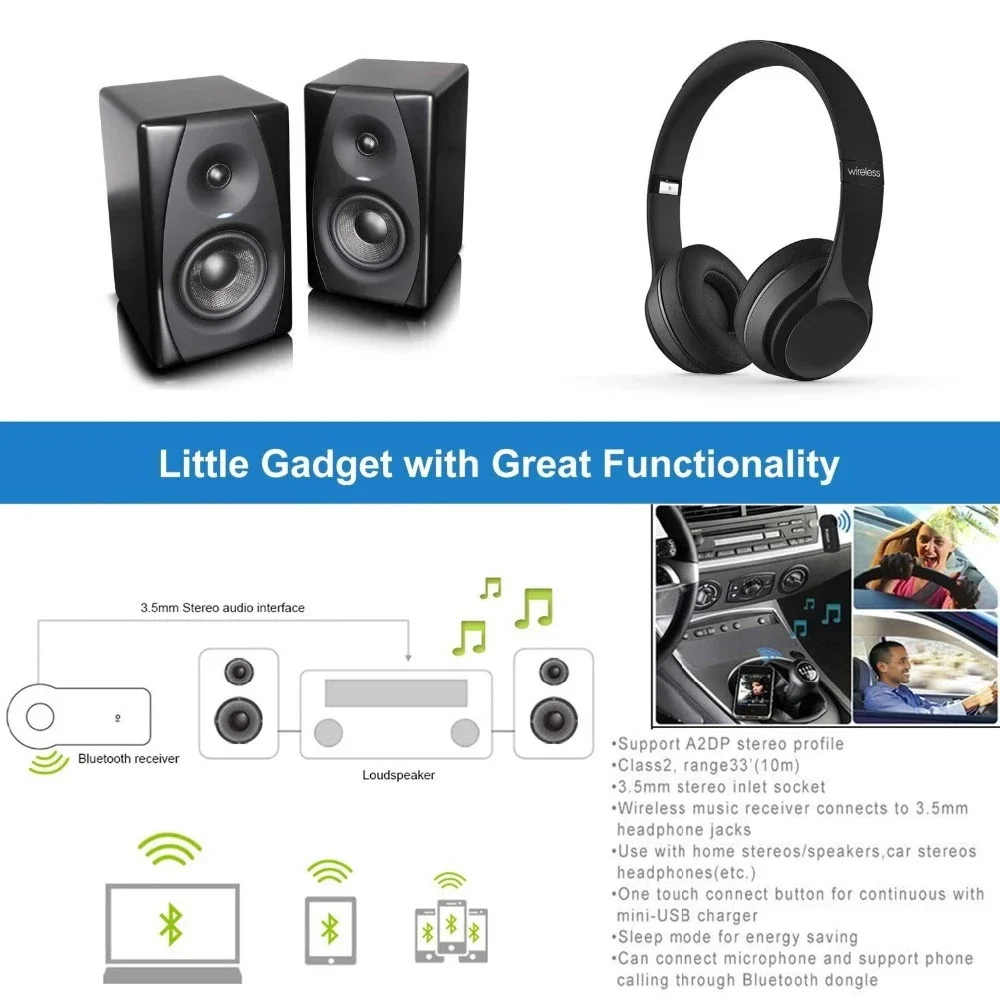 FancyTech BT Car Kit Handsfree 3.5mm Car AUX Audio Music Receiver Adapter - ANKUX.COM