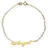 Small MOQ 9K name jewelry custom gold bracelet