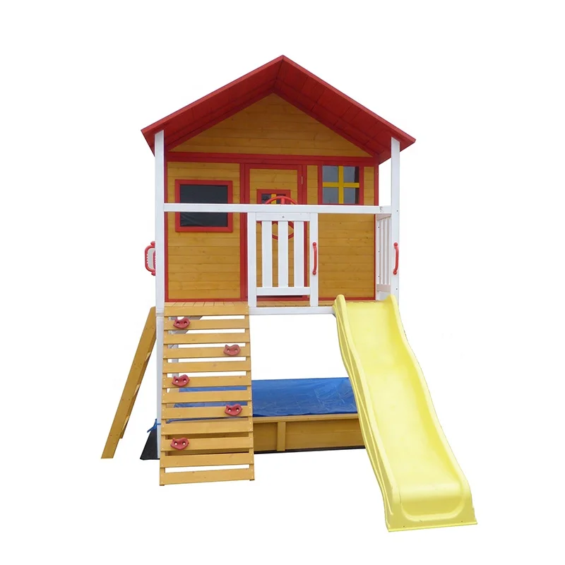 small playhouse with slide