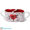 Custom valentine's day gift heart shape ceramic couple mug