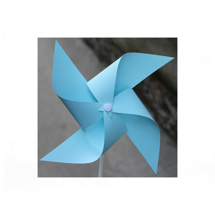 Long Lasting Blue Advertising Custom Plastic Spinning Toy Windmill