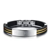 Vintage Man Jewelry Cross Bible Design Gold Silver Wire Rope Stainless Steel Bangles Men Silicone Bracelet
