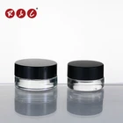 3g 5g mini cosmetic eye cream hemp glass concentrate jars with black lids