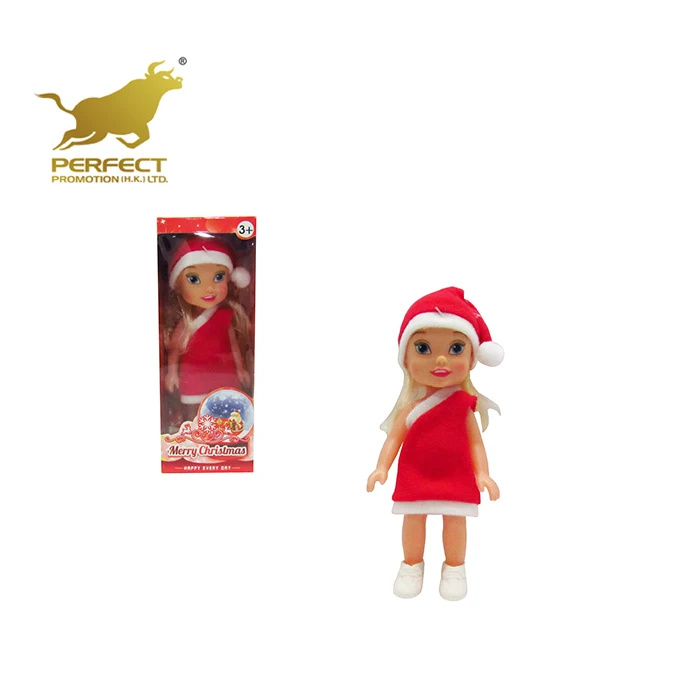 plastic 6 inch merry christmas gifts toy kids doll for baby