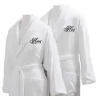 Custom Embroidered Logo 100%Cotton Mr and Mrs Terry Bathrobes