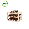Natural Bamboo Wood Foldable Countertop Wine Rack for 6-bottles No Assembly Required