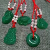 Natural Jade Jewelry Necklace Jadeite Lotus Amulet Pendant Donut Disc Gem Gift