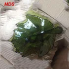 Hot selling olive green leaf shaped glass dish for dinnerware