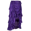 Purple Vintage Chiffon Ruffle Skirts Adjustable Front Gothic Skirt Burlesque Corset See Through Costumes Plus Size Skirt