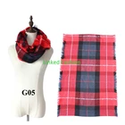 Wholesale Custom Tartan Plaid Infinity Fringe Acrylic Scarf Winter Scarf Women