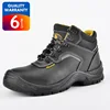 Black knight safety boots,double safety footwear,high ankle safety boots
