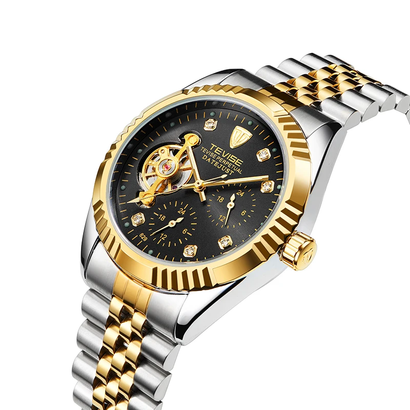 

Original tevise Men Brand Watch Fashion Luxury Mechanical self-winding watch Steel men, Optional