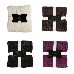 100% polyester plain thick pv fleece gifts promotional blanket