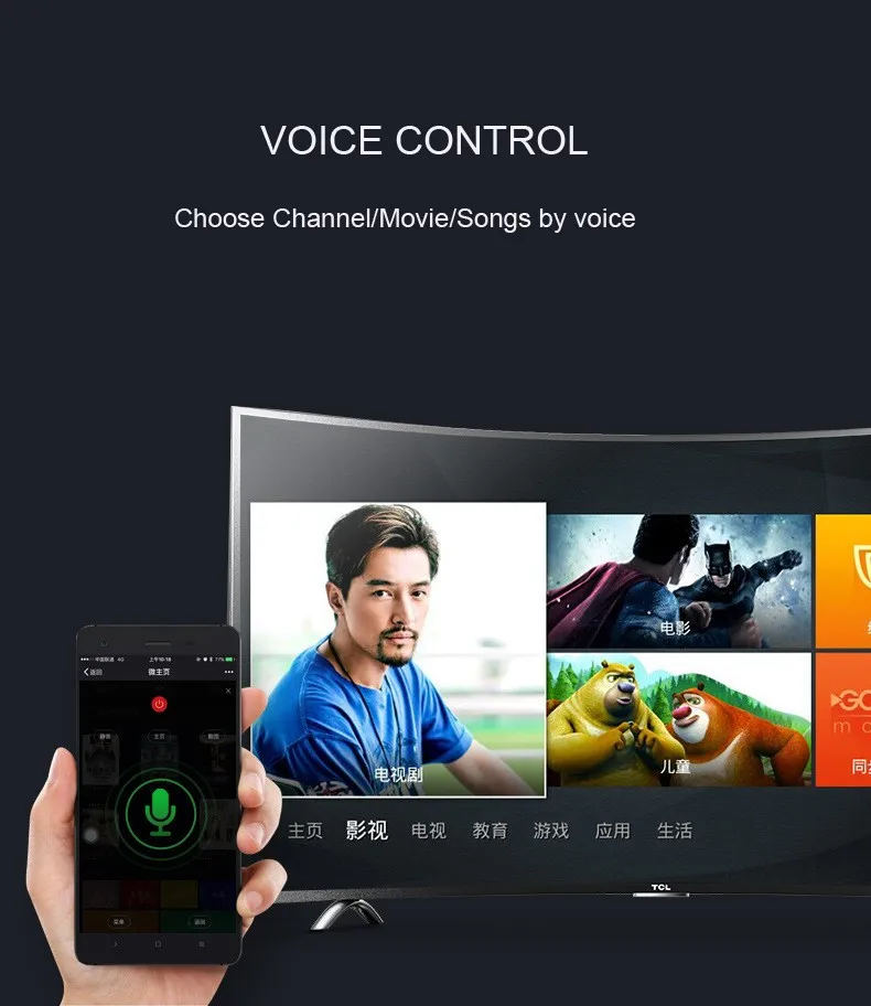 Factory Wholesale 55 inch UHD 4K Curved Smart D-LED TV with WIFI , Android System, App download !