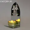 2019 led flame tea light glass angel antique mirror candle holder
