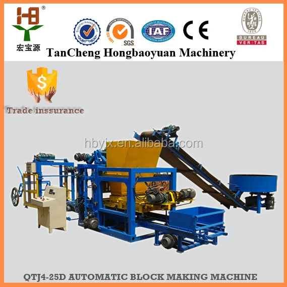 Hongbaoyuan機械工場用QTJ4-18顔レンガ製造機販売用小型建設ビルディングequipement仕入れ・メーカー・工場