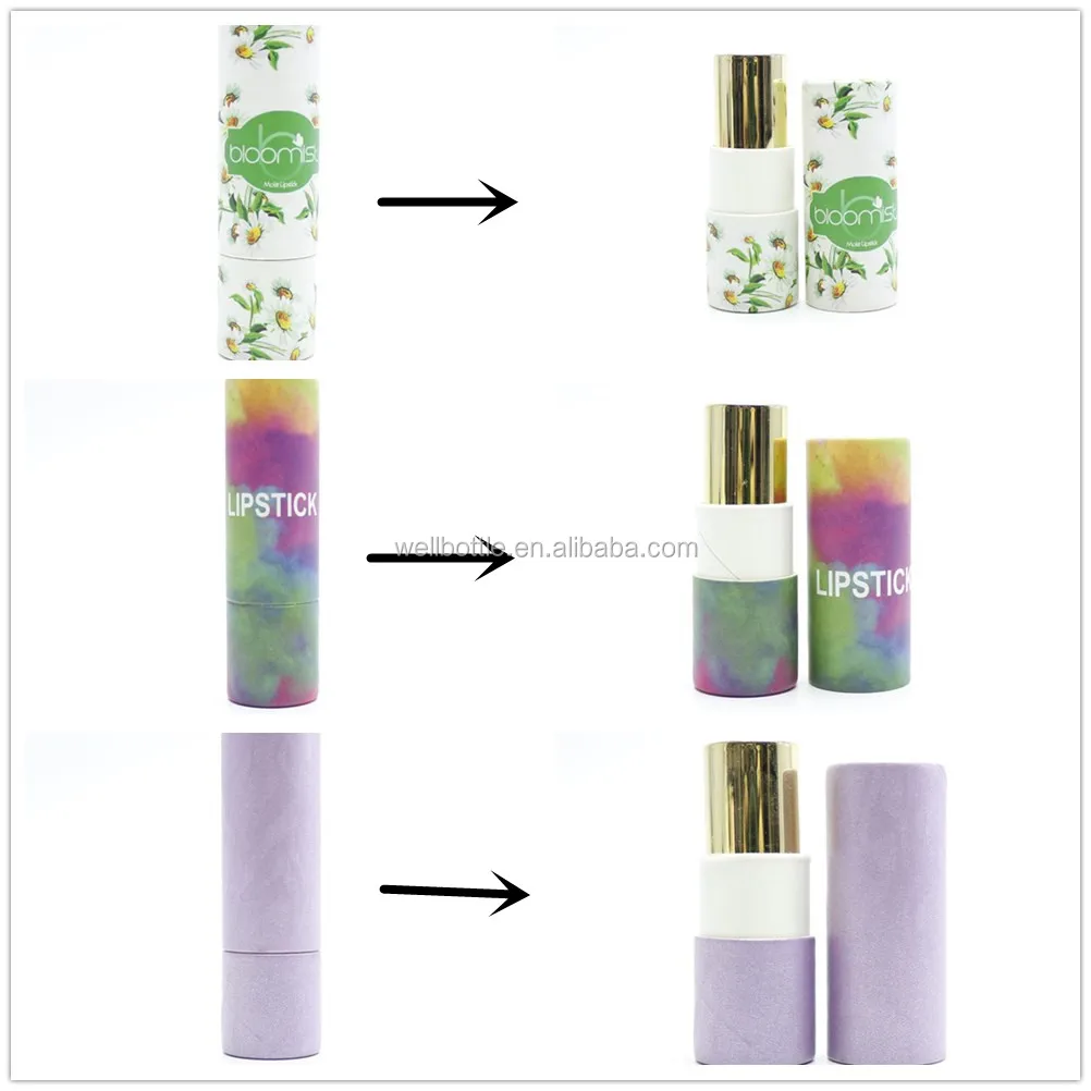food grade cosmetic deodorant biodegradable cardboard paper tube packaging push up Tube-9B