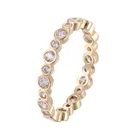 hot sale stocks Newest design round CZ gemstone brass lady diamonds gold rings jewelry