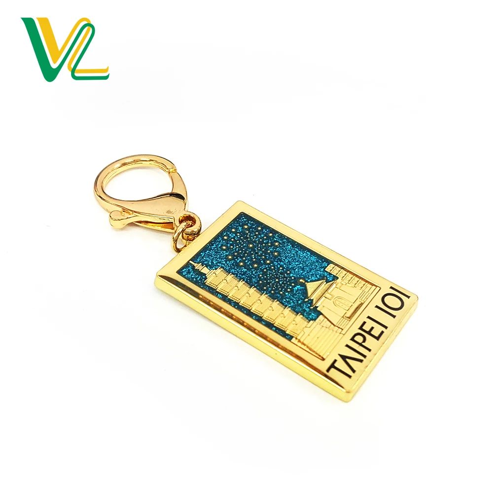 Custom design trendy Zinc Alloy Golden Taiwan Lobster Claw for Souvenir keychain candy Metal Keychain