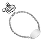 Stainless Steel Twisted Rope Chain ID Bracelet - Free Engraving