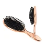 Custom brand soft nylon wet hair brush gold color women plastic hair brush massage products