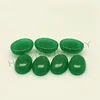 Lab created flat bottom cabochons glass bead oval emerald glass stone